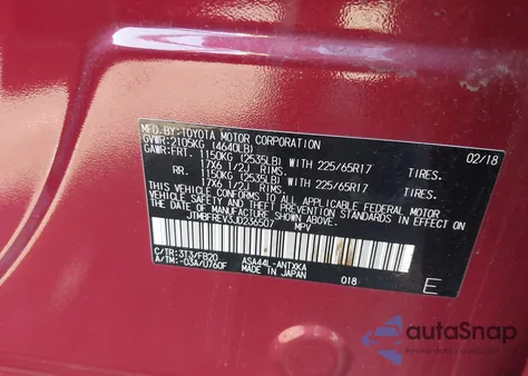 2018 Toyota Rav4 Le z USA, uszkodzony, nr VIN JTMBFREV3JD236507